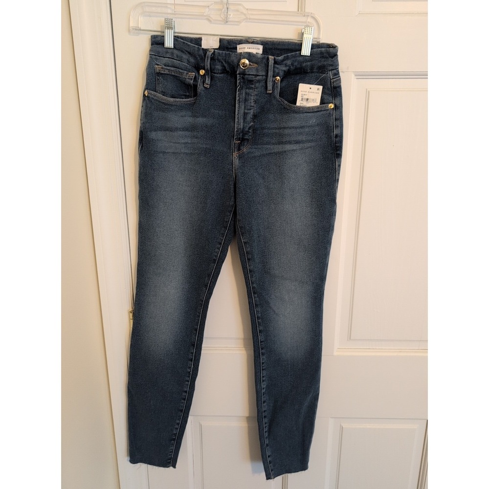 Good American Good Legs Skinny Jeans Raw Hem Size 4/27 GL941T